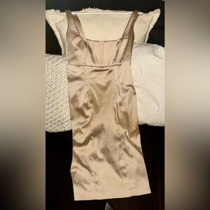 Calvin Klein Satin Champagne Pencil Dress